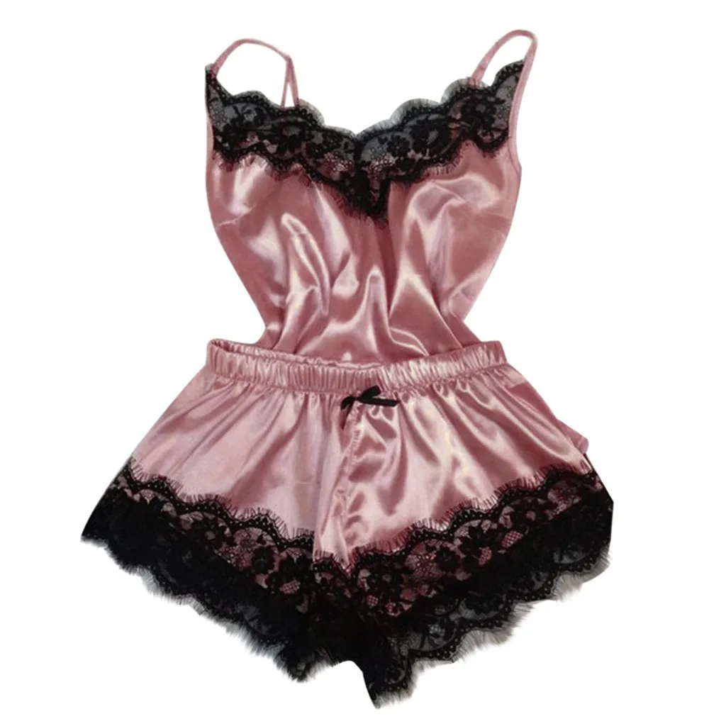 

2pc Sexy Lingerie Women Babydoll Nightdress Nightgown Loose Solid Sleeveless Dress Sleepwear Underwear Set Hot