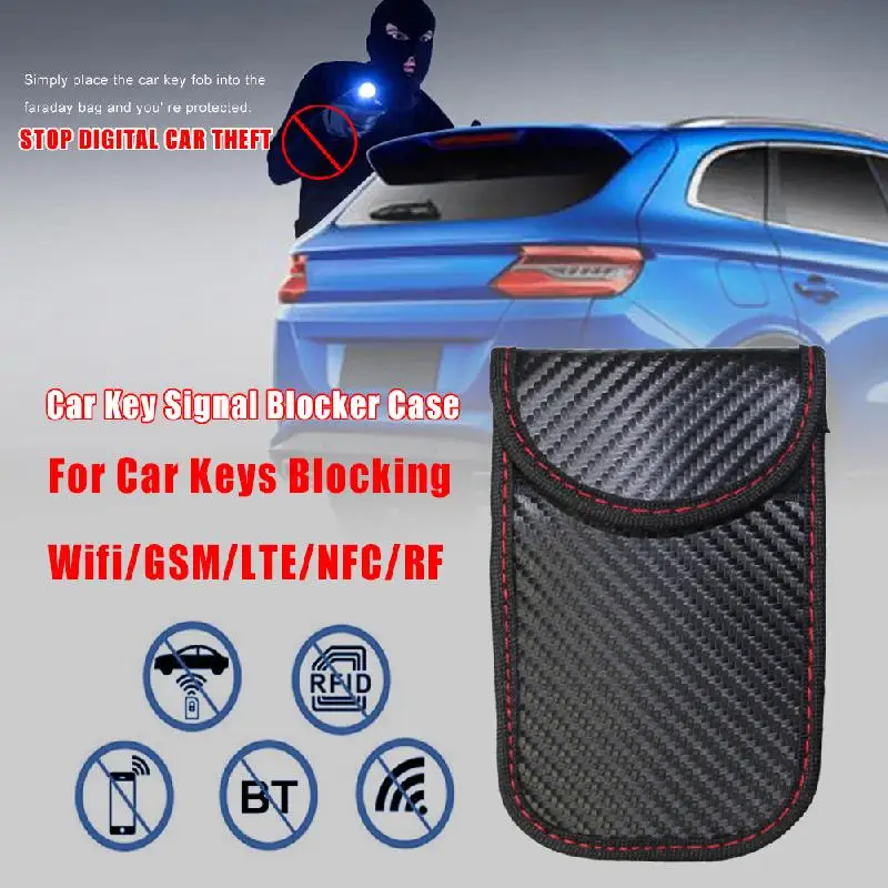 

Car Key Signal Blocker Case Faraday Bag Signal Blocking Shield Case Protector Pouch Wallet Case for Car Key