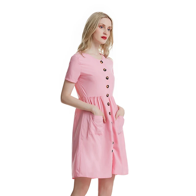 Однотонное Повседневное платье миди женские новые летние платья сексуальные с