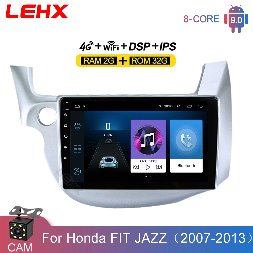 

Автомагнитола LEHX Android 9,0 RMA 2 Гб 4G Carplay DSP WIFI мультимедийный видеоплеер для HONDA FIT JAZZ 2007-2013 2 Din DVD