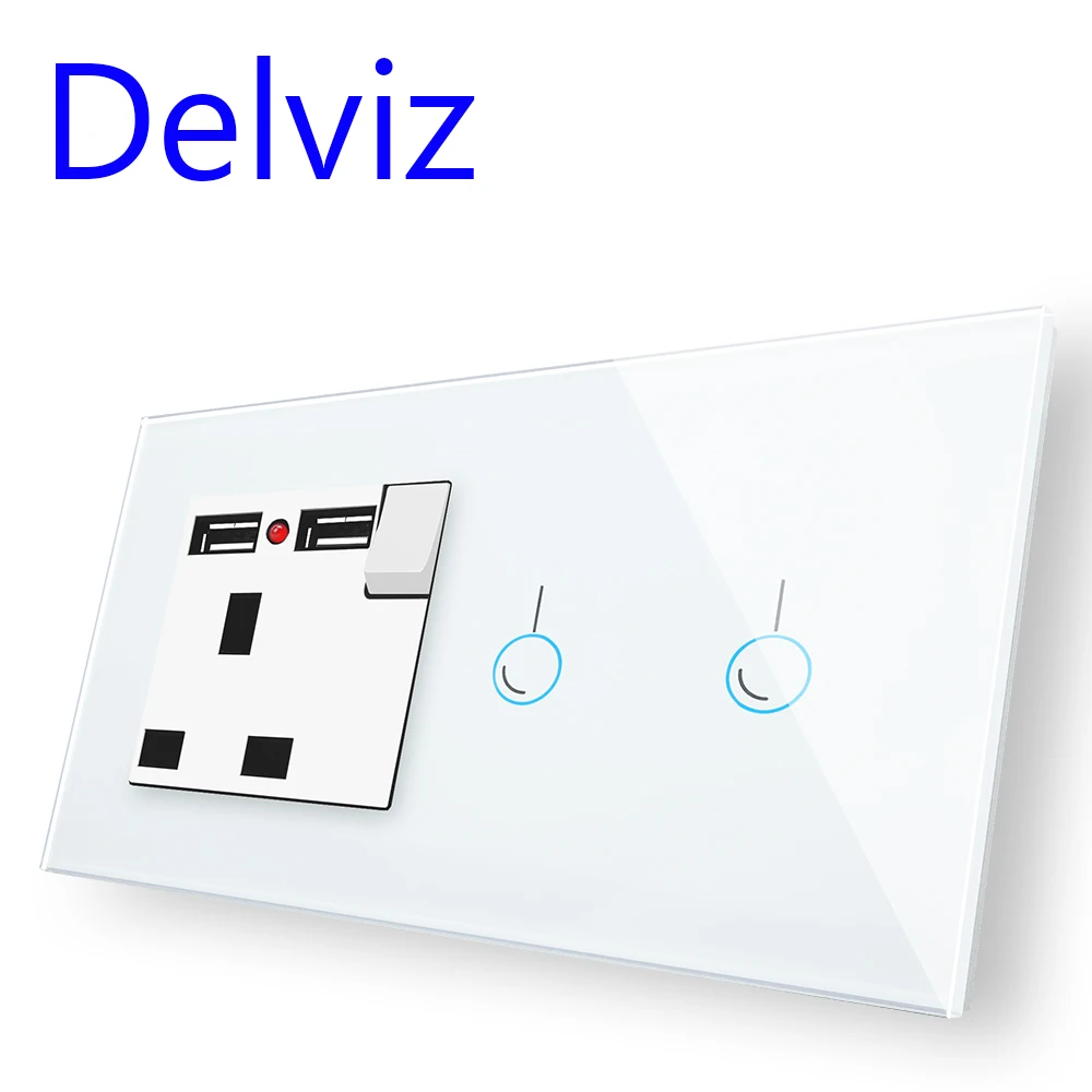 Настенный сенсорный светильник Delviz панель из хрустального стекла 2 Gang 1 Way со