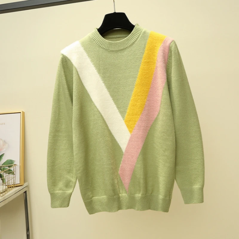Свитер женский шерстяной теплый в полоску с длинным рукавом зимний 2020 | Женская