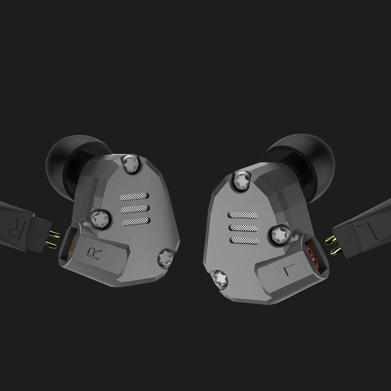 KZ ZS6 серый цвет 2DD+ 2BA гибридные наушники в ухо HIFI DJ Monito спортивные наушники ушные наушники гарнитура Металлические вкладыши KZ AS10