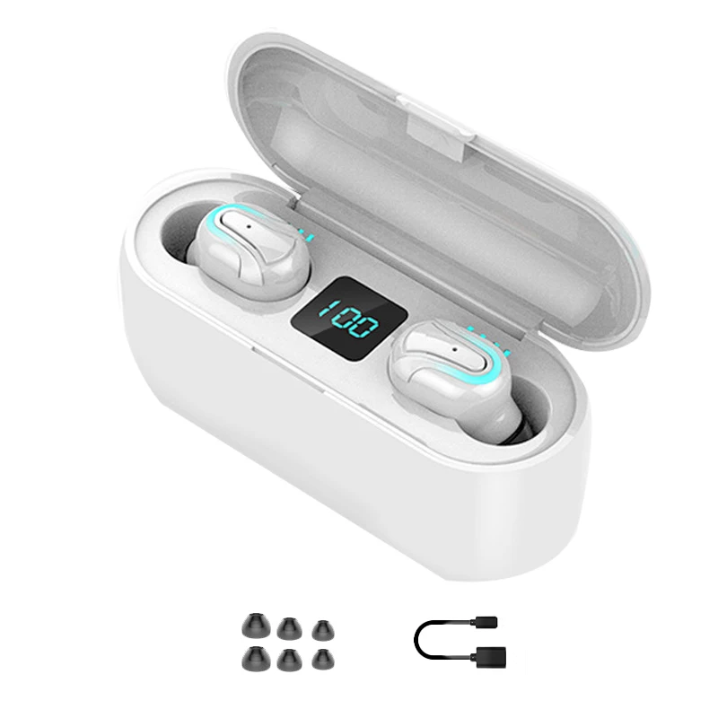 TWS 5,0 Bluetooth наушники 3D стерео беспроводные наушники HIFI Звук спортивные наушники игра не задерживается беспроводные наушники - Цвет: white