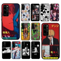 cartoon anime chainsaw man phone case for huawei honor v30 30 9x 7a pro view 20 10 9 lite 10i 8c 8x 5a play cover