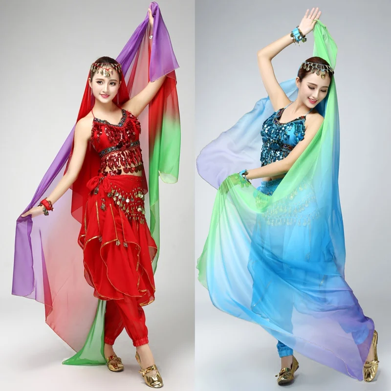 

Belly Dancing Costumes chiffon yarn scarf Solid Belly Dance Veils Stage Performance Props