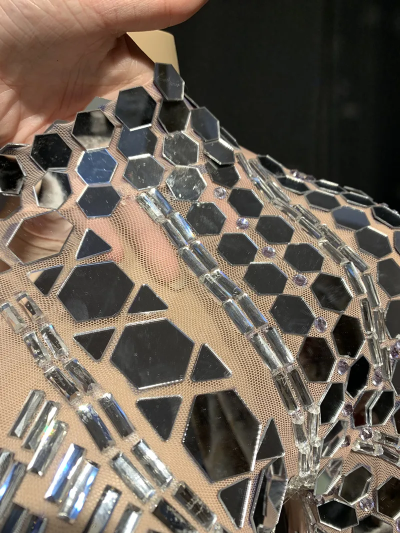 

Fashion Mesh Perspective Flowers Pattern Women Skinny Jumpsuits Sexy Nightclub Ds Pole Dancing Costumes Acrobatics Stage Outfits