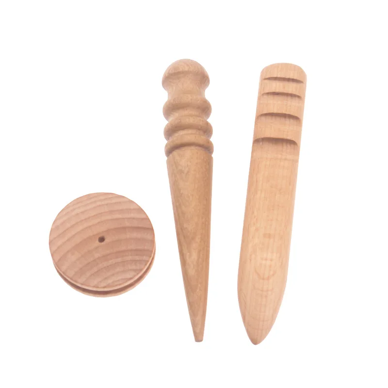 

Solid Wood Slicker Leather Round Burnishing Edge Multi-Size Trimmer Polishing Tool Milling Polished Edge Leather Craft Tools