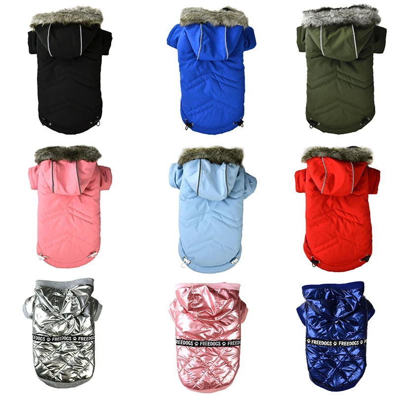 

Pet Dog Coat Winter Warm Pet Hooded Clothes For Chihuahua French Bulldog Pet Dog Padded Windproof Down Jacket Pet Puppy Outfits