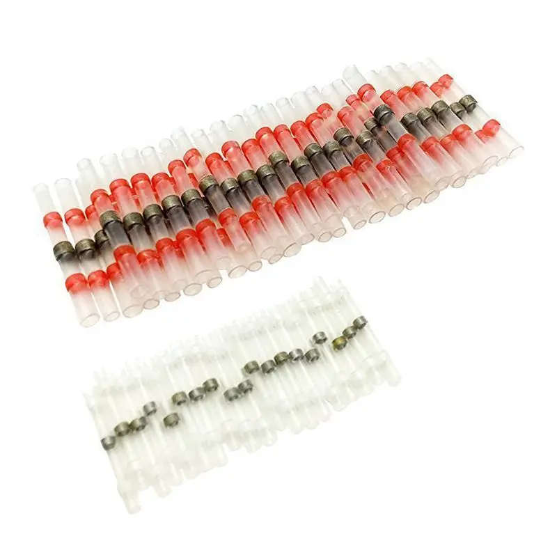 

50pcs Solder Seal Wire Connector Sopoby Solder Seal Heat Shrink Butt Connectors Terminals Copper(23Red 12Blue 10White 5Yellow)