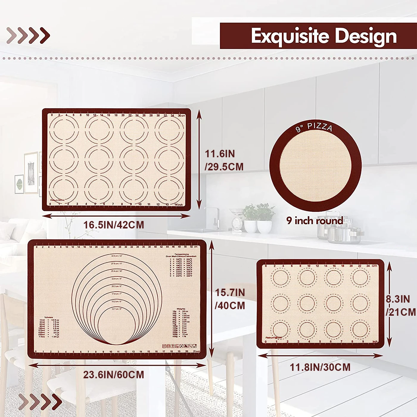 Силиконовый коврик для выпечки посуда не скользящая искусственная кожа