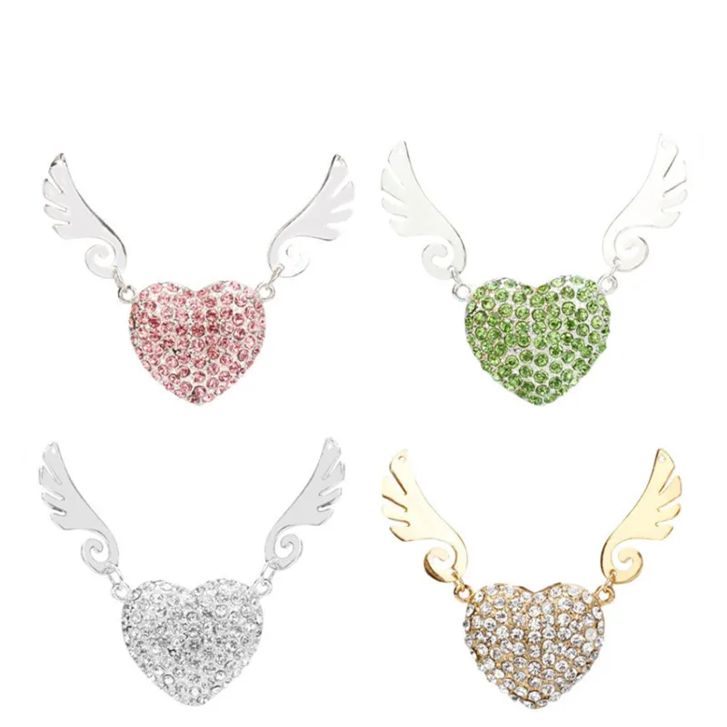 

usb flash drive 64gb Angel Wing Heart metal pendrive 16gb 8gb precious stones Pen drive 32gb u disk 128gb free print lovers name
