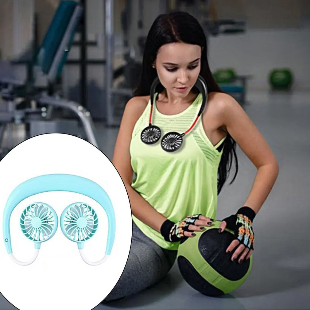 

Wearable Lazy Sports Halter Fan Mini Hanging Neck Fan USB Rechargeable Cover Halter Sports Fan Air Cooler Outdoor