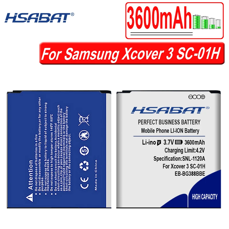 Аккумулятор HSABAT для Samsung Galaxy Xcover, 3600 мА/ч, 3, G388, G388F, G389F, G388D, N533, EB-BG388BBE