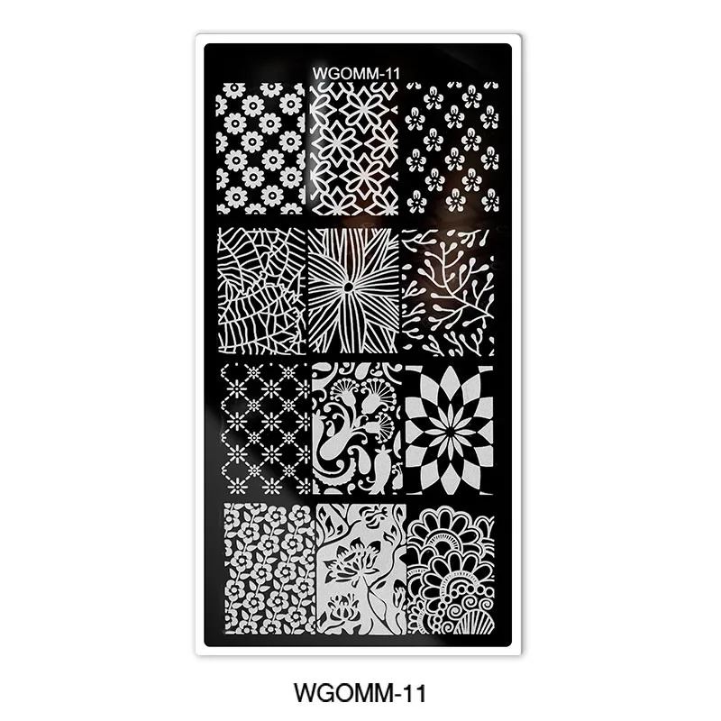 11 1pc Marble Smoke Mandala Nail Stamping Plates Stamping Line Flower Nails Design Nail Images Leaf Manicure Nail Art Set - Цвет: 11