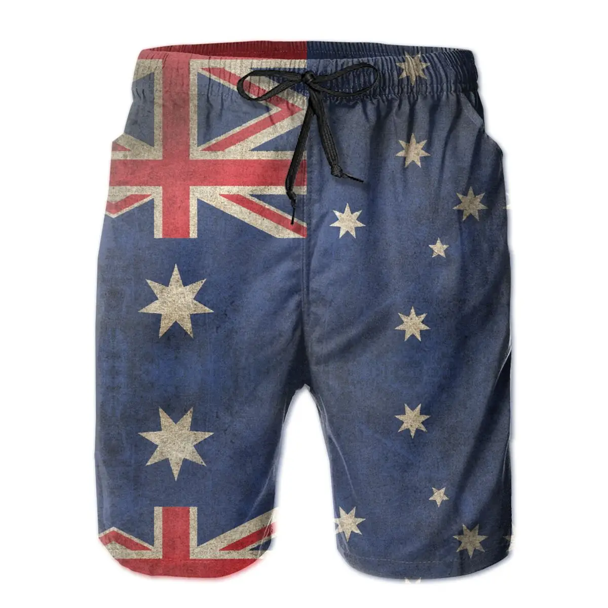 

R333 Loose Old And Worn Distressed Vintage Flag Of Australia Short Breathable Quick Dry Humor Graphic Male Shorts