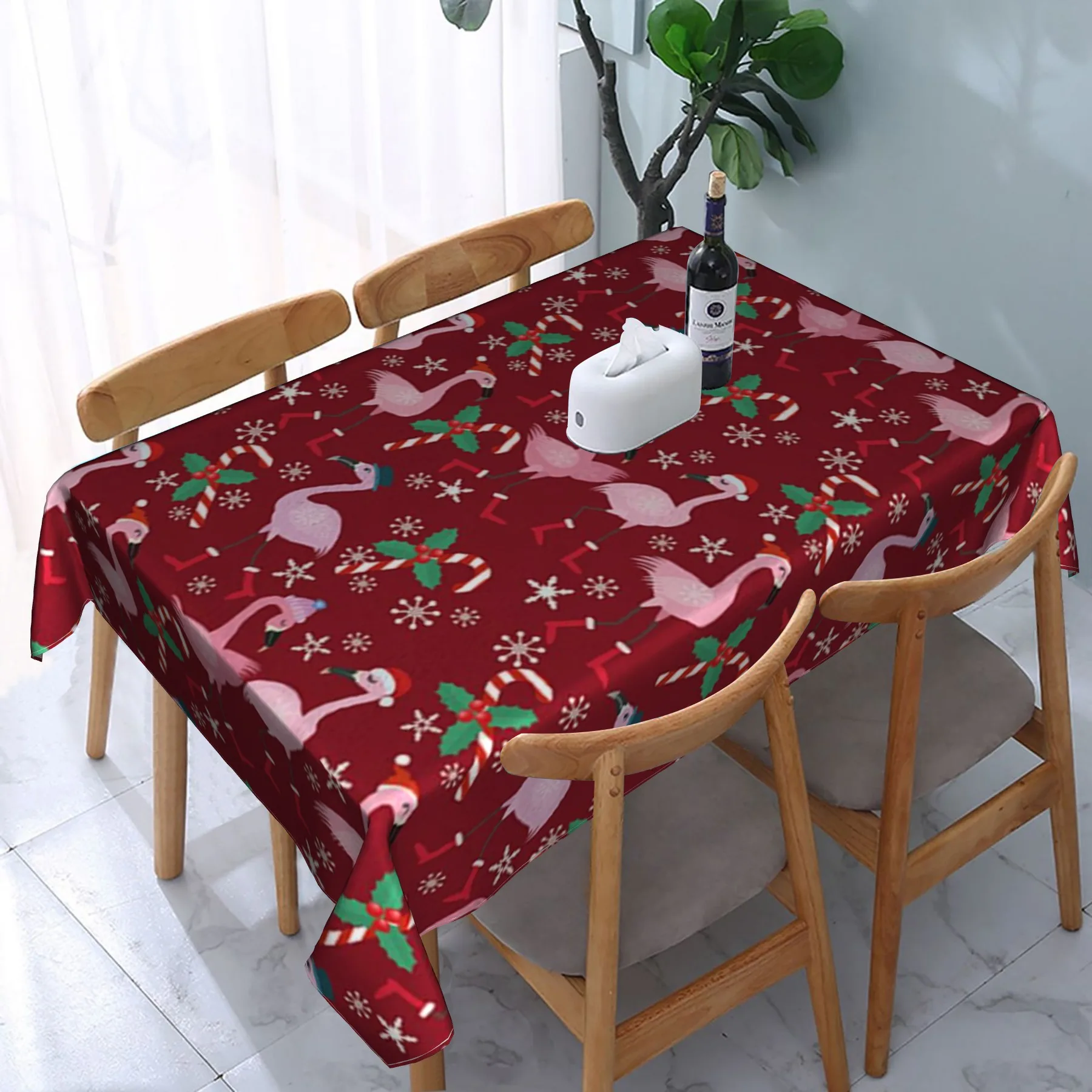 

Red tablecloth fabric waterproof and oil-proof disposable Nordic rectangular tablecloth coffee table student desk mat