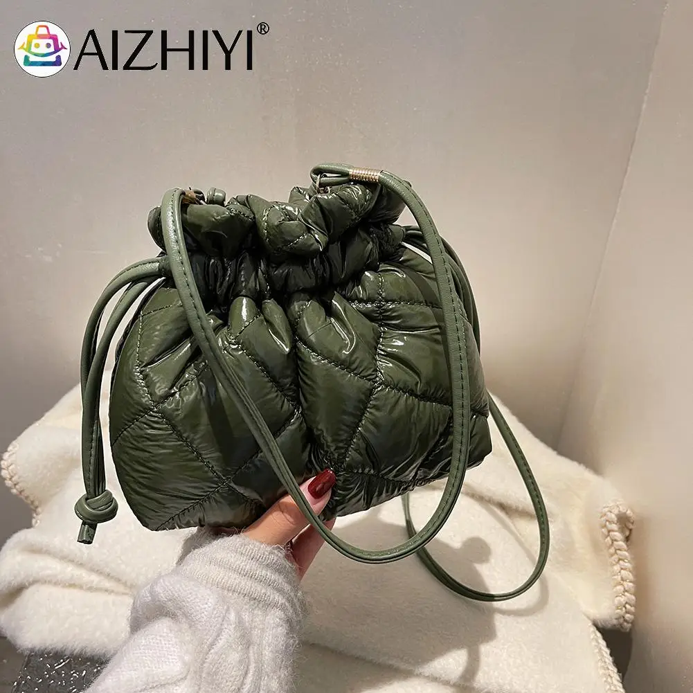 

Модная сумка из искусственной кожи на шнурке, осенне-зимняя однотонная сумка через плечо с хлопковой подкладкой в клетку