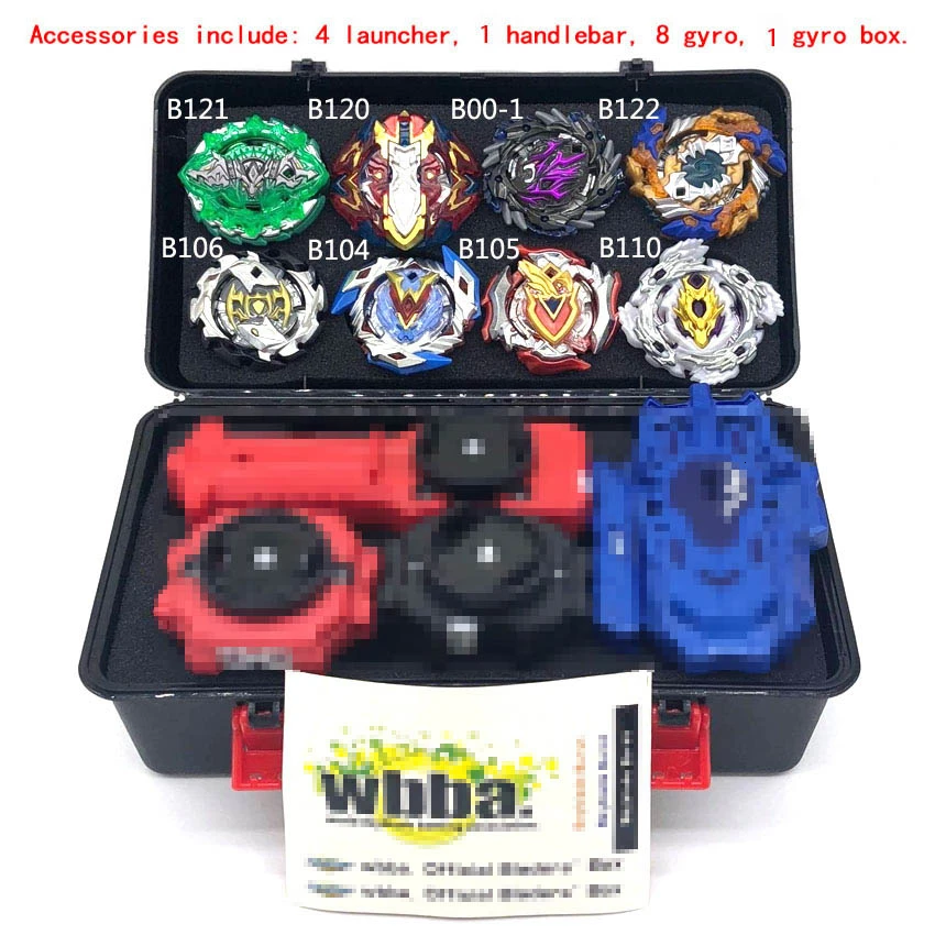 8pcs launcher box B148 Beyblade Burst Bey Blade игрушка металлическая Funsion Bayblade набор коробка для хранения с ручкой пусковая пластиковая коробка игрушки для детей - Цвет: 8pcs launcher box