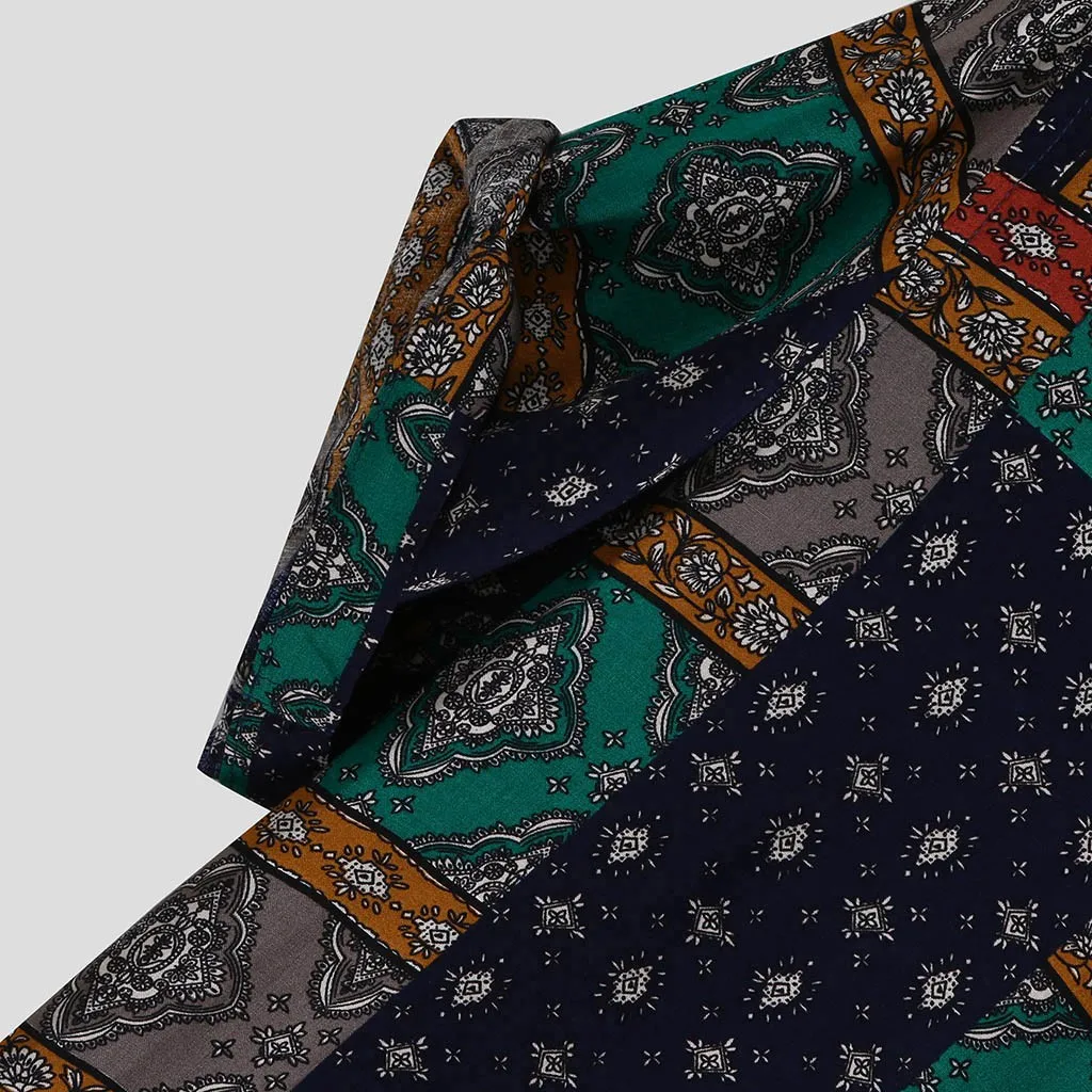 Рубашка мужская на пуговицах модная Свободная Повседневная Блузка с коротким