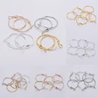 Круглые серьги-кольца 10 шт.лот, круглые серьги с металлическим покрытием, крючки для сережек сделай сам, аксессуары для изготовления ювелирных изделий, оптовая продажа, 20-70 мм