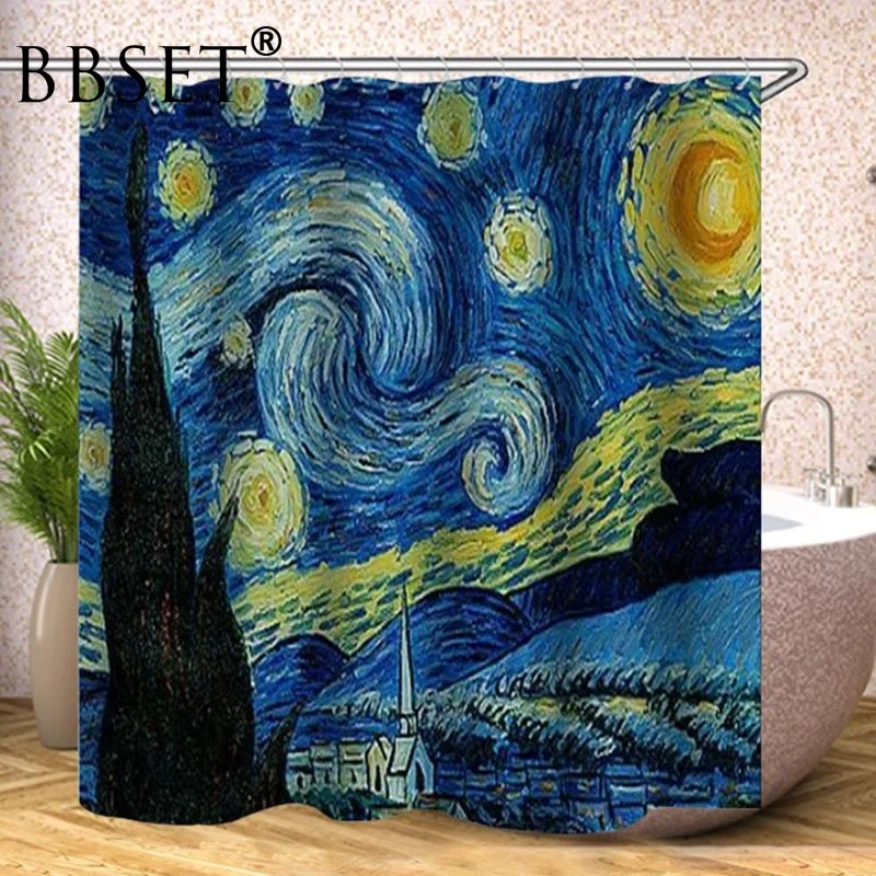 

Ландшафтная Водонепроницаемая занавеска для душа с красивым изображением леса, многоразмерная занавеска для ванной комнаты Douchegordijn с 12 крю...