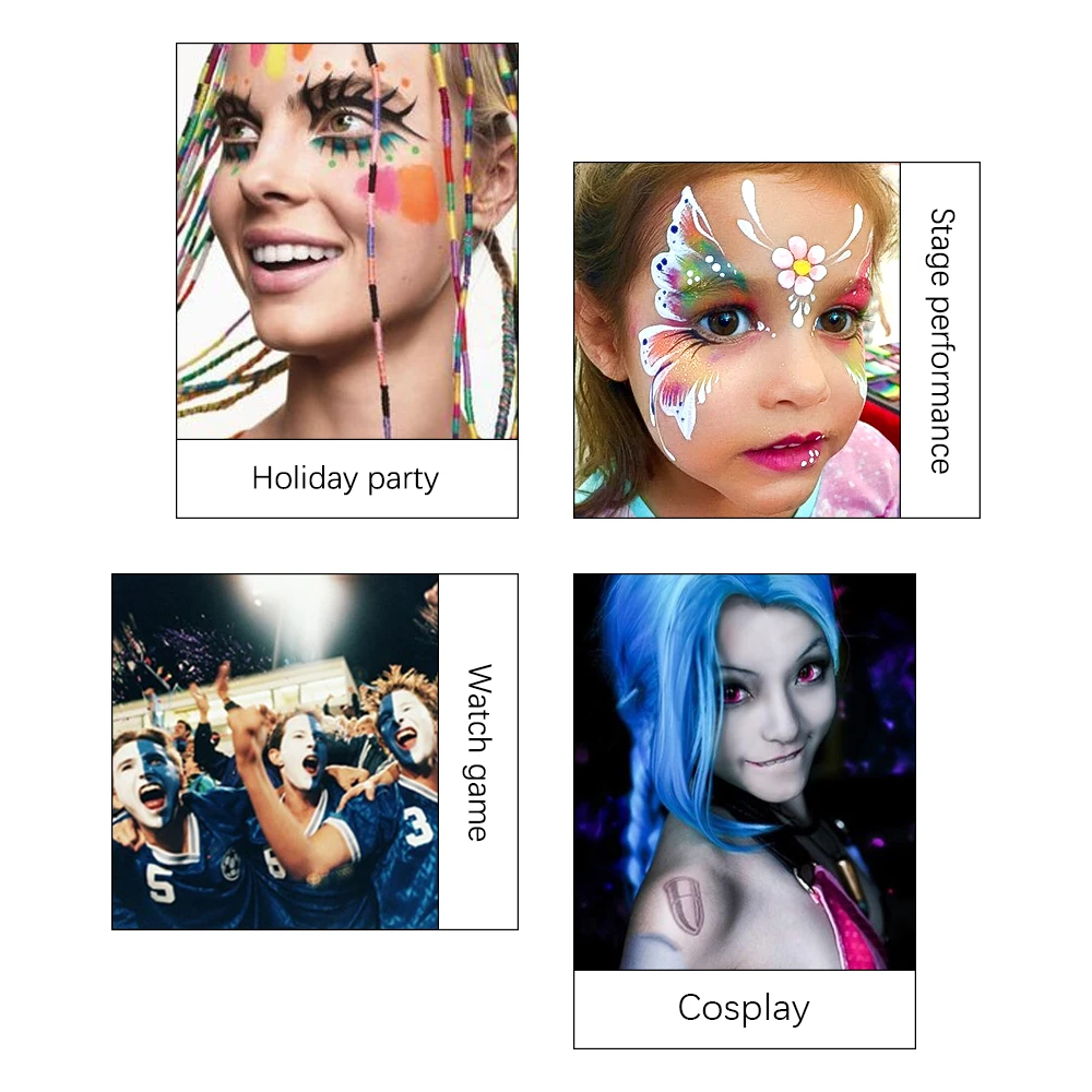 8 цветов уход за кожей лица Краски Хэллоуина макияж боди арт вечерние фестиваль