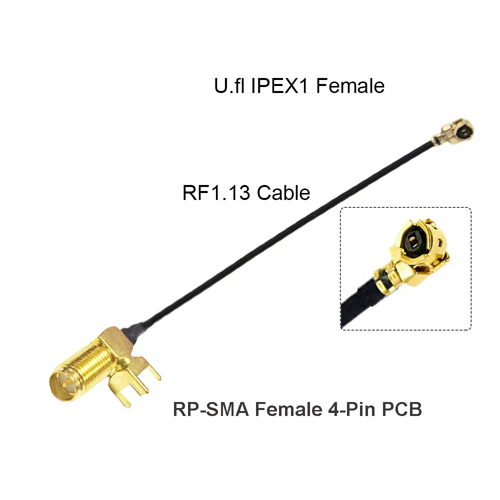 Кабель IPEX SMA Female печатная плата с креплением на панель u.FL IPX IPEX1 / IPEX4 UHF4 гнездовой