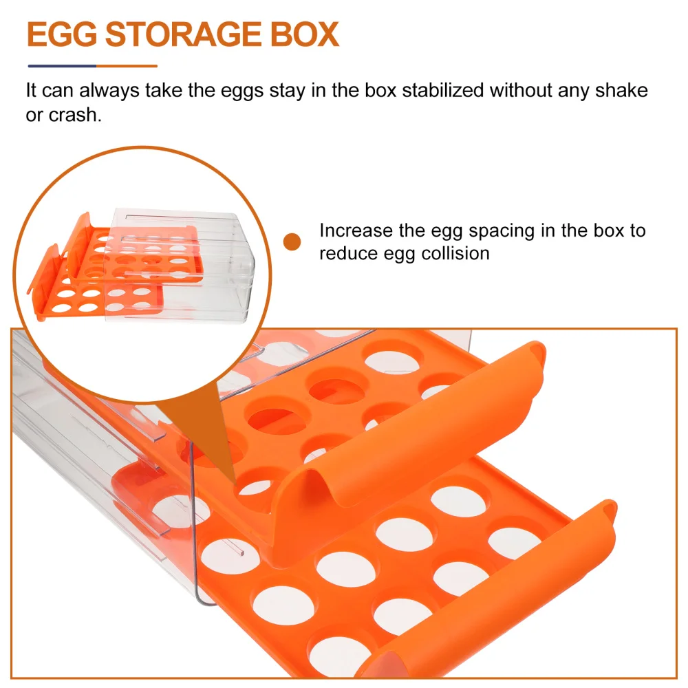 

Refrigerator Drawer Type Transparent Egg Case Double 32-compartment Egg Carton