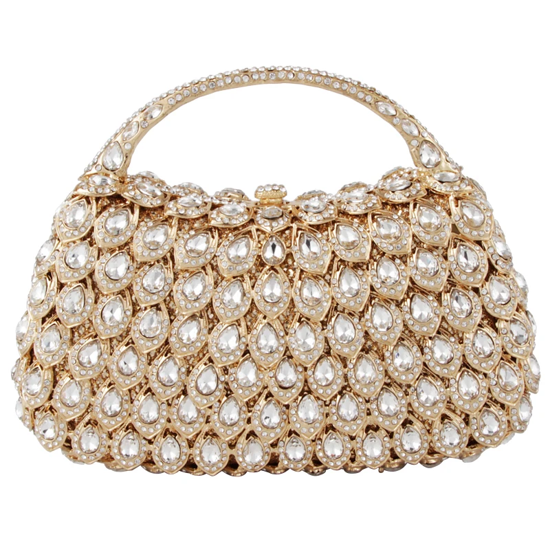 

Hollow Ladies Small Handbag Diamond Gold Women's Evening Clutch Bags Banquet Wedding Personality Rhinestone Money party luxury
