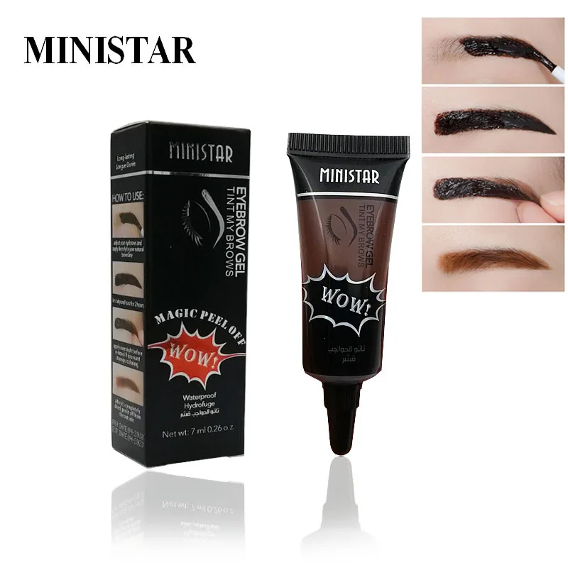 

3 Color Peel Off Eyebrow Gel Brown Grey Tattoo Dyed Brow Gel Makeup Waterproof Long Lasting Quick-dry Eyebrows Cream Cosmetics