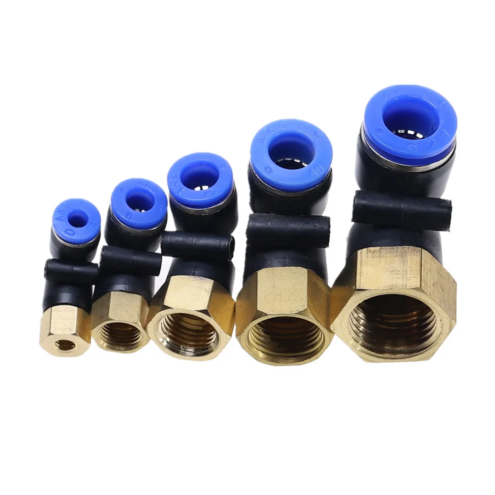 PLF Hose OD 4 6 8 10 12 мм Female Thread M5'' 1/8 'Ƈ/4'' 3/8 'Ƈ/2'' Пневматический Локоть