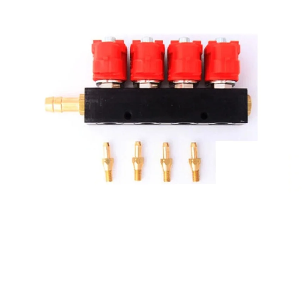 

Silent high speed CNG LPG Injector Rail 3Ohms for 4cylinder Sequential injection System Common Injector Rail and accessories