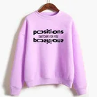 Худи для женщин Ariana Grande Positions Merch толстовка с круглым вырезом пуловеры с буквенным принтом флисовая осенне-зимняя кавайная одежда