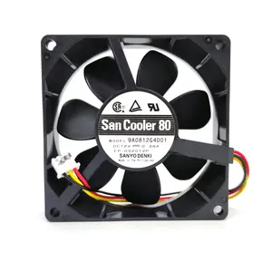New Original for SANYO 9A0812G4D01 80x80x25MM 8CM DC12V 0.38A Alarm Signal 3Lines cooling fan