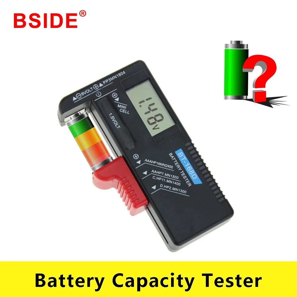 BSIDE BT168D цифровой тестер емкости батареи ЖК-BT-168D проверка для 9 в 1 5 AA AAA ячеек C D