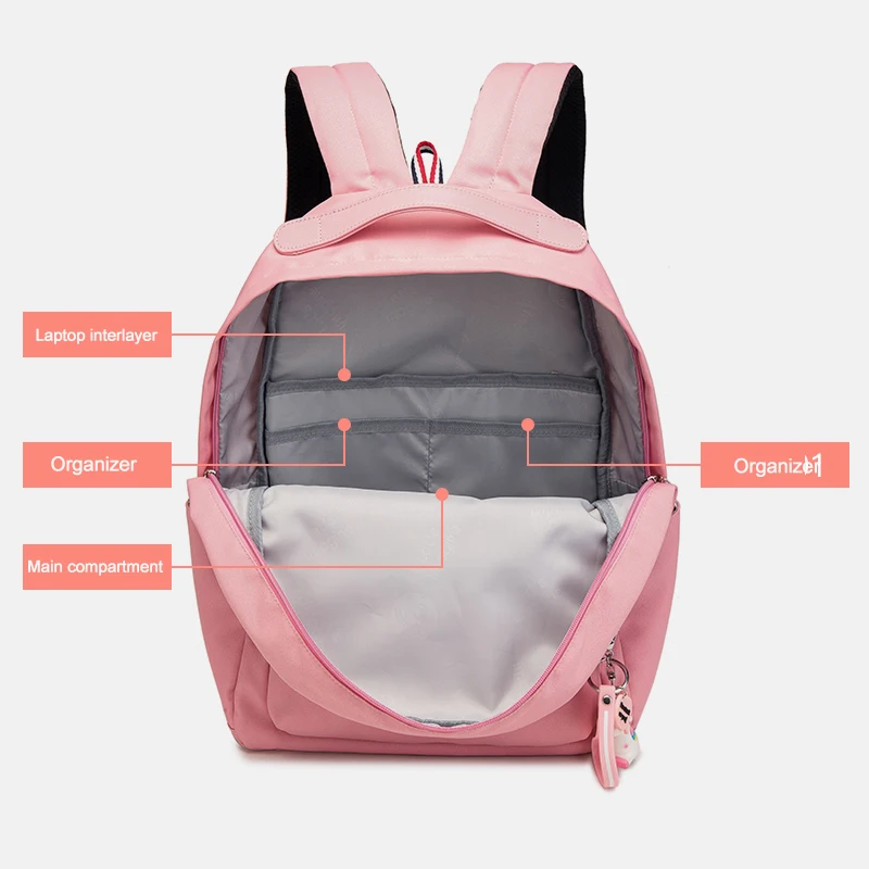 Teenager School Backpack Pen Case Set Female Waterproof Light Weight Schoolbag Classic School Backpack Mochilas Pen Box Optional