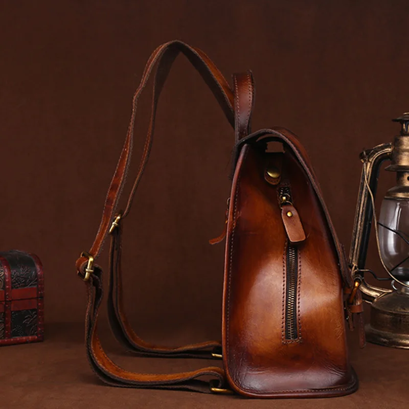 Женский рюкзак из натуральной кожи Повседневная сумка дорожный винтажный