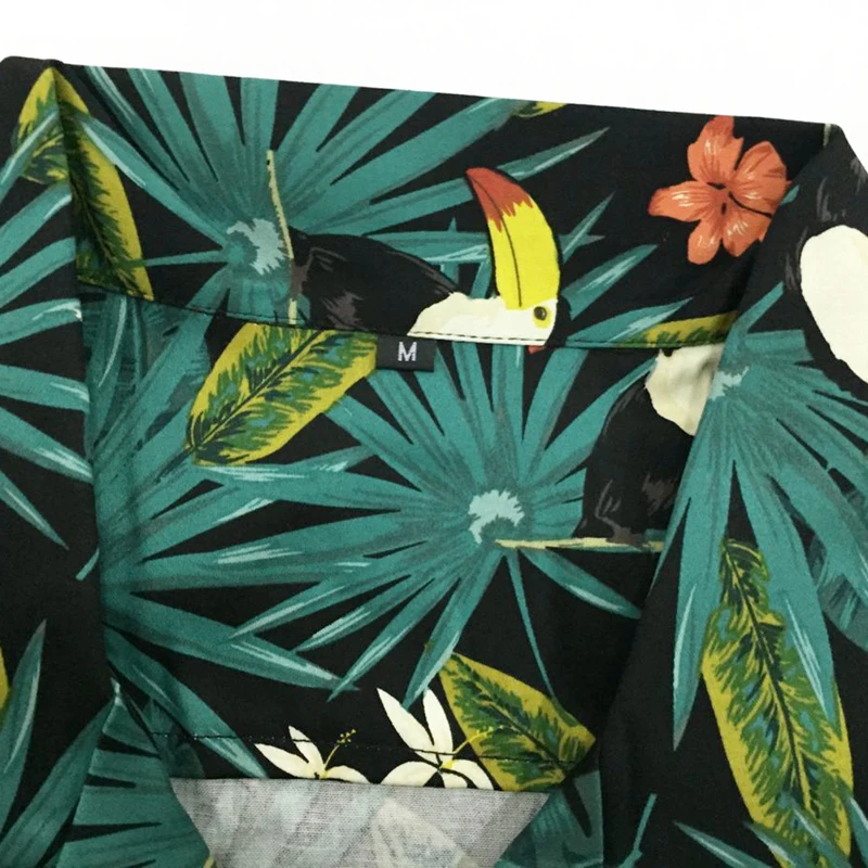 Мужская винтажная рубашка с принтом Monstera Toucan повседневная классическая в стиле