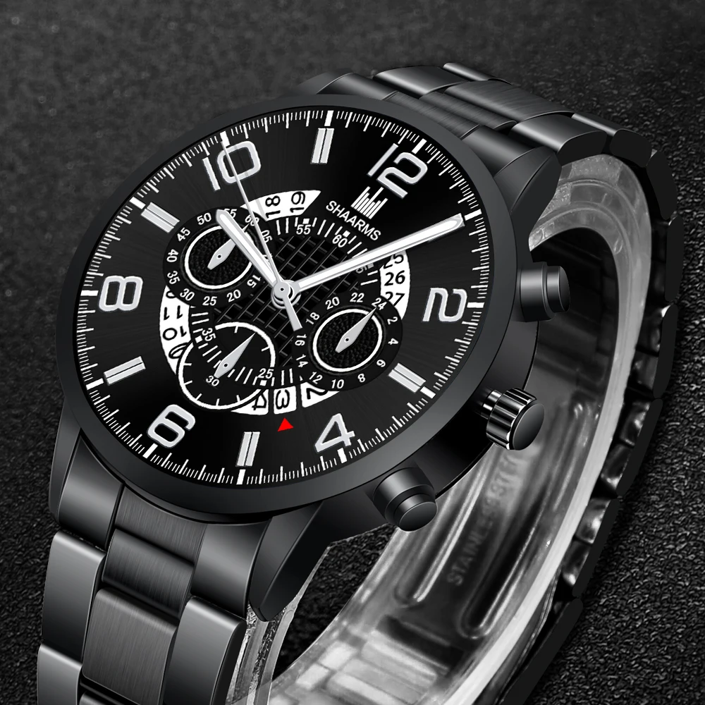 2020 Модные мужские коричневые часы роскошные из нержавеющей стали аналоговые