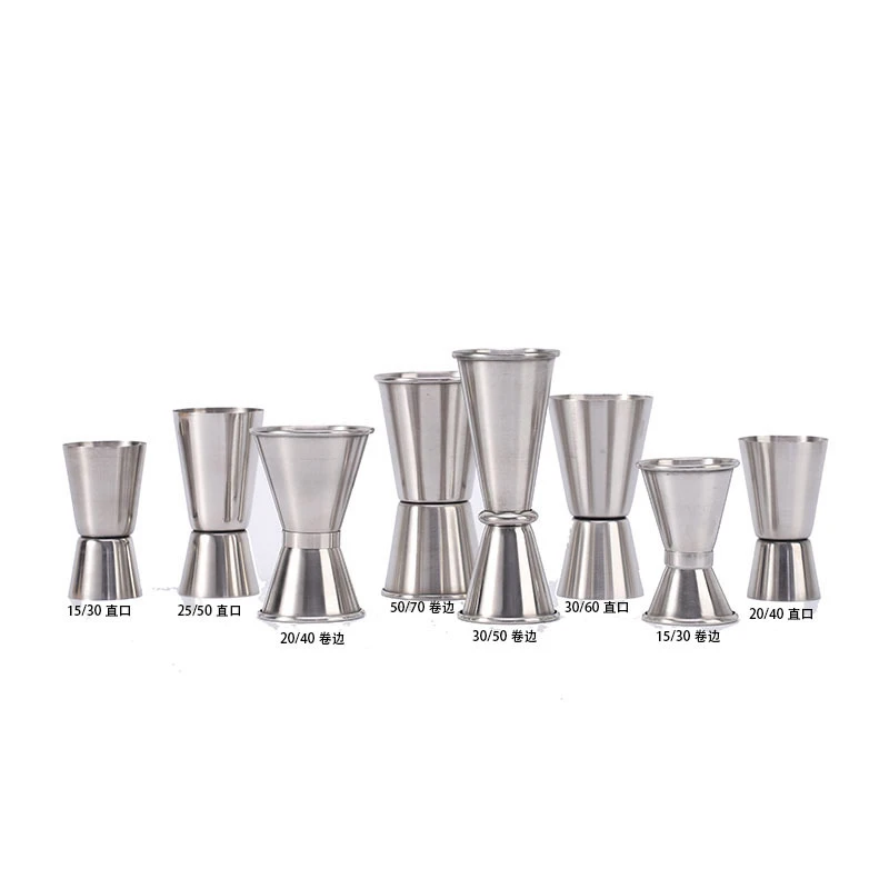 15/30ml or 25/50ml Stainless Steel Cocktail Shaker Measure Cup Dual Shot Drink Spirit Measure Jigger Kitchen Gadgets Dropship
