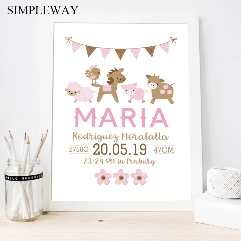 Настенная картина с рисунком животных розового цвета|Рисование и каллиграфия| |