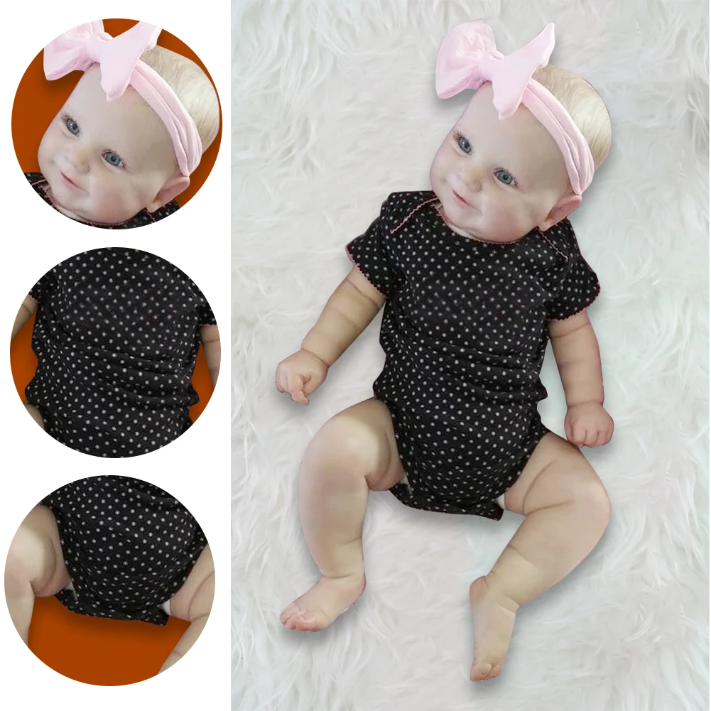 

Reborn Baby Doll Children Full Silicone Hand-Drawing Hair Lifelike Toys for Kids Reborn Toddler Child Play House Game
