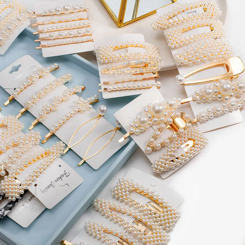 Женская заколка для волос элегантная с жемчужинами 1 комплект - купить по