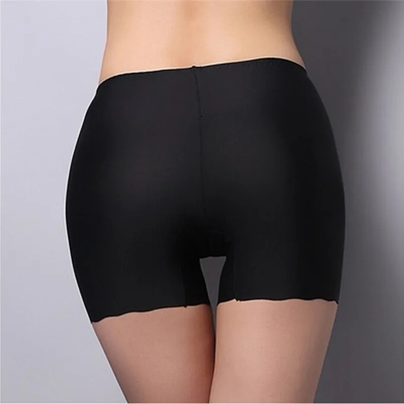 1pc Free Size 3 Colors Summer Underwear Shorts Sexy Silk Ice Pants White/Black/Nude Women Safety Short Gifts For | Женская одежда