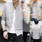 Мужская повседневная приталенная куртка, модная ультратонкая дышащая Солнцезащитная верхняя одежда с длинными рукавами, карманами на молнии