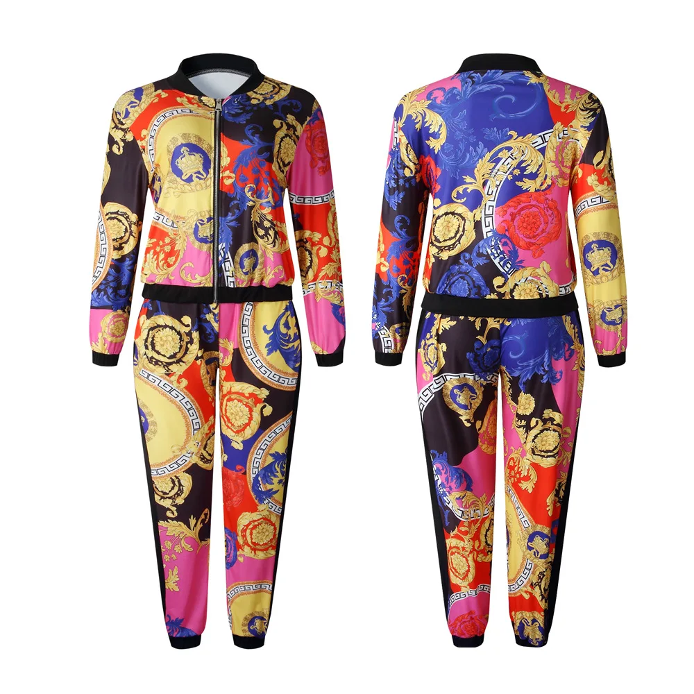 Африканская женская одежда на весну 2021 контрастный женский костюм с принтом топ