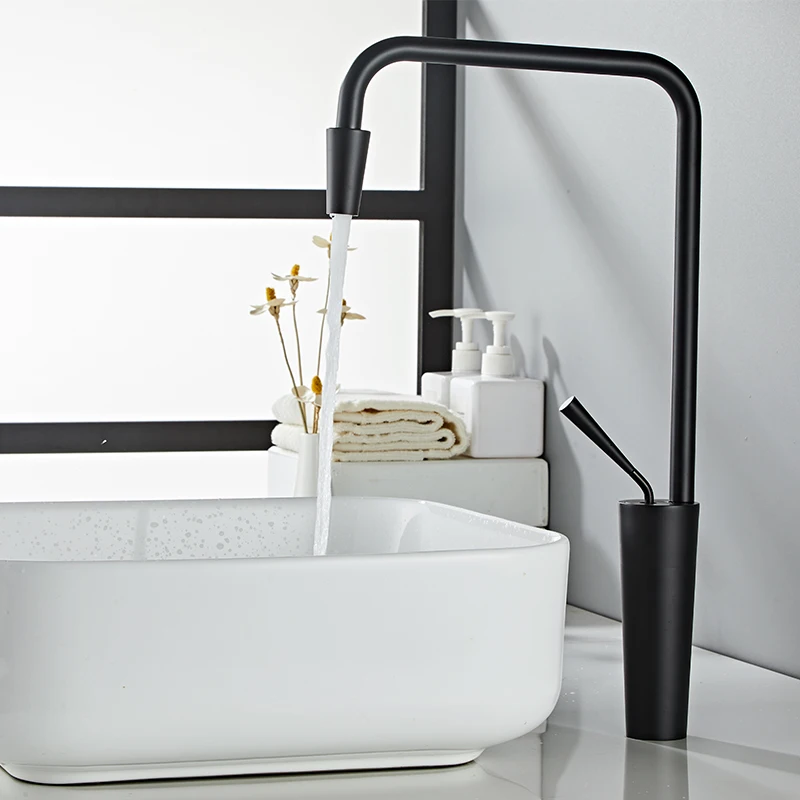 

Basin Faucet black Bathroom Faucet Single handle Basin Mixer Tap Hot and Cold Water Faucet Brass Sink Water Crane New Arrivals