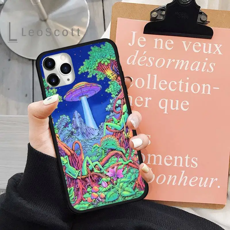 

Aesthetics Cute Cartoon alien space Phone Case for iPhone 11 12 pro XS MAX 8 7 6 6S Plus X 5S SE 2020 XR