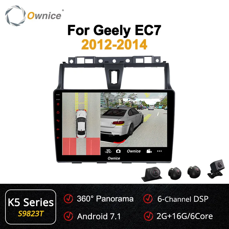 S9823 K5 Ownice K3 K5 K6 Android 9,0 360 панорама автомобиля радио аудио dvd для GEELY Emgrand EC7- gps Navi 8 ядерный DSP 4G LTE SPDIF - Цвет: S9823 K5